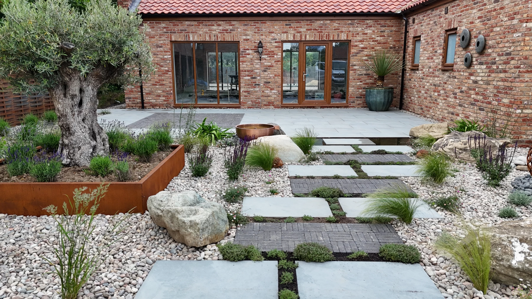 Mediterranean Pool House Garden